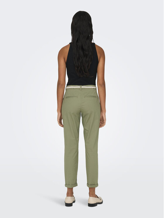 ONLY ONLY Spodnie materiałowe 15218519 Zielony Regular Fit