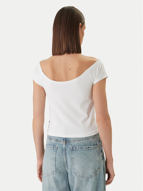Guess Jeans Guess Jeans Majica W6GI07 J1314 Bela Regular Fit