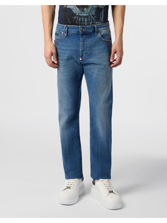 PHILIPP PLEIN PHILIPP PLEIN Džínsy 31241 Tmavomodrá Straight Leg