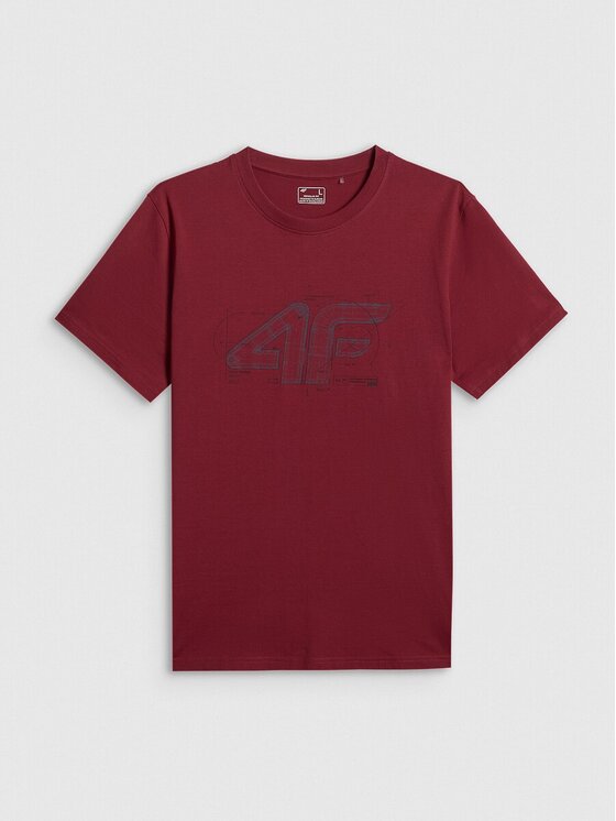 4F 4F T-Shirt COMMERCIAL 12 Czerwony ciemny Regular Fit