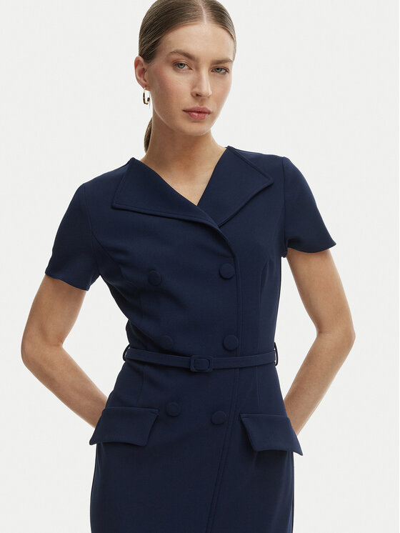 Rinascimento Rinascimento Koktejlové šaty CFC0127893003 Tmavomodrá Slim Fit