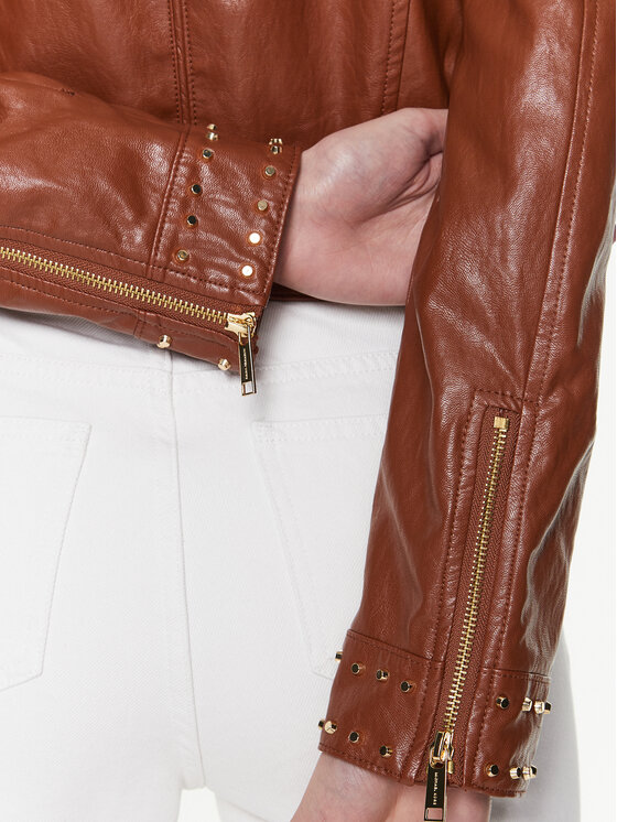 MICHAEL Michael Kors MICHAEL Michael Kors Giacca in similpelle Astor MS320B7DTW Marrone Cropped Fit
