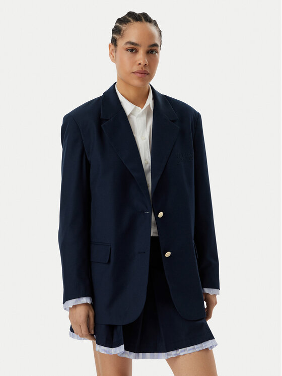 Tommy Jeans Marynarka DW0DW22601 Granatowy Boyfriend Fit