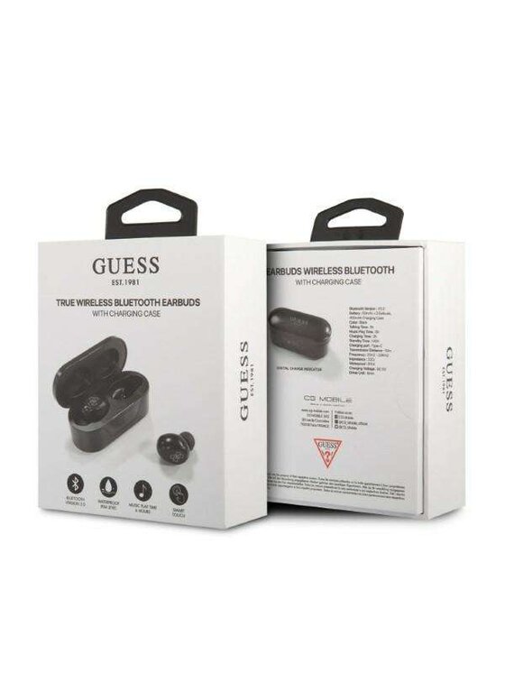 Guess Guess Zestaw prezentowy Słuchawki TWS Czarny