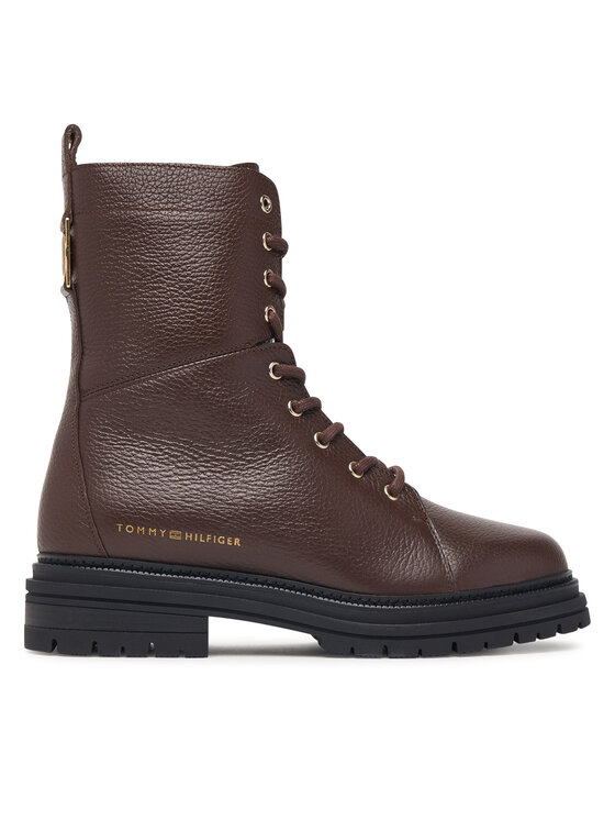 Tommy Hilfiger Tommy Hilfiger Зимни обувки Th Emboss Grain Leather Boot FW0FW09553 Кафяв