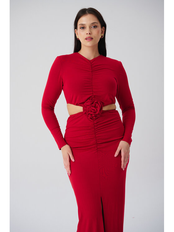 ROSE AVENUE ROSE AVENUE Sukienka elegancka SUKIENKA LUCIA Czerwony Regular Fit