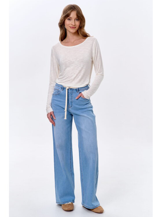blue shadow blue shadow Bluzka Kandelaria Écru Regular Fit