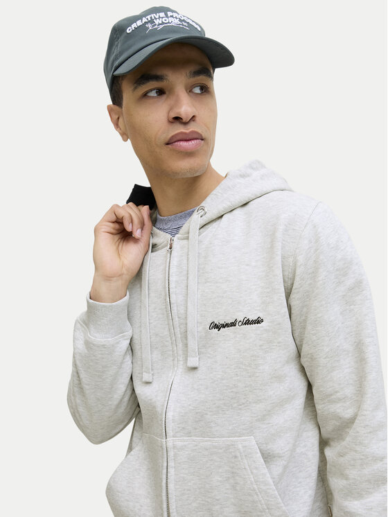 Jack & Jones Jack & Jones Μπλούζα Norrebro Emb 12282901 Γκρι Regular Fit