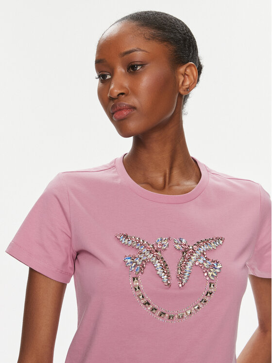 PINKO Pinko T-Shirt Quentin 100535 A1R7 Różowy Regular Fit