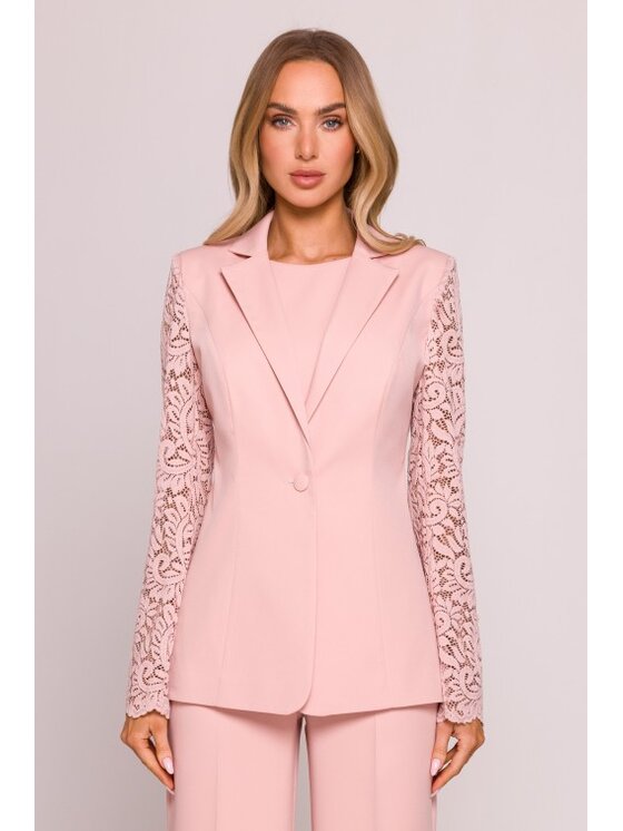 Made of Emotion Made of Emotion Marynarka M865 Różowy A-Line Fit