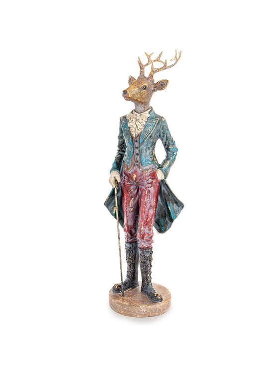 MIAhome MIAhome Figurka elegancki jeleń ELEGANTE z laską Kolorowy