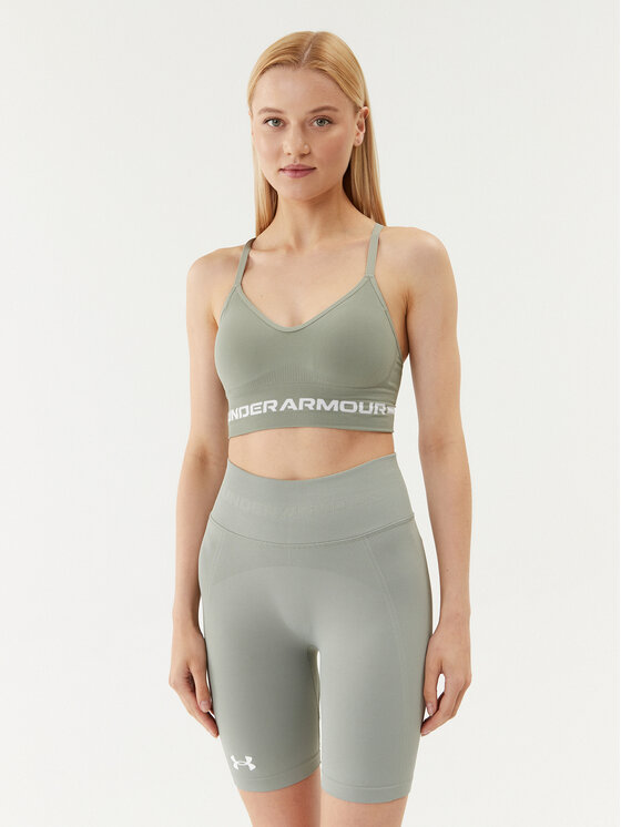 Under Armour Sporta krūšturis Ua Seamless Low Long Bra 1357719 Zaļš Compression Fit