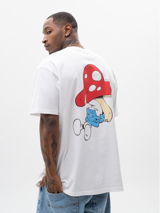 Smerfy Smerfy T-Shirt Szeroka street Toadstool 117236 Biały Oversize