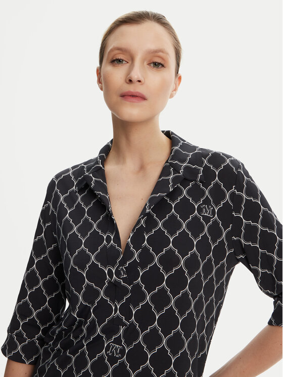 Max Mara Beachwear Max Mara Beachwear Majica Prugna 2516951019 Crna Regular Fit
