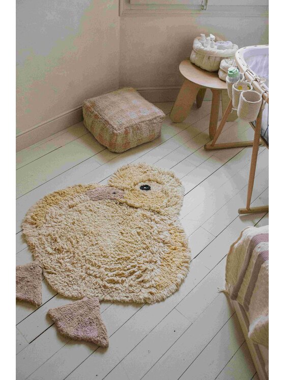 Lorena Canals Lorena Canals Dywan dziecięcy Dywan bawełniany Kaczuszka Animal Rugs Żółty