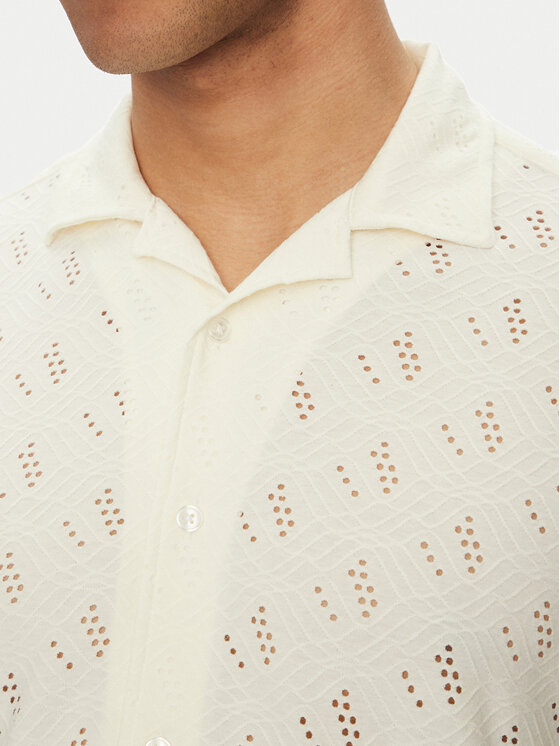 INDICODE INDICODE Camicia Injerry 20-612 Écru Regular Fit