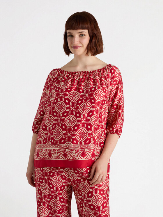 Fiorella Rubino Fiorella Rubino Blusa 2848T002370N0V6 Rosso Boxy Fit
