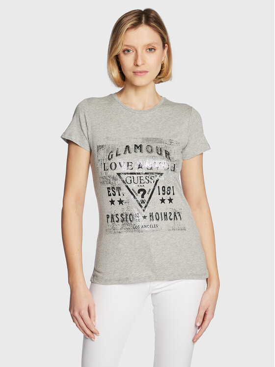 Guess Guess T-shirt W3RI62 JA900 Siva Regular Fit