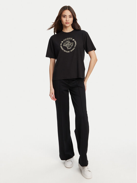 Guess Guess T-Shirt V5YI05 KCOA2 Czarny Regular Fit