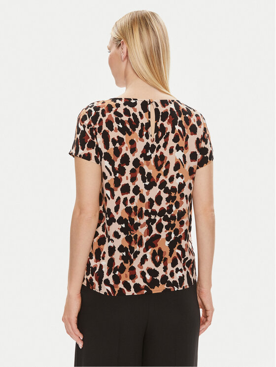 Vila Vila Тишърт Paya 14067404 Кафяв Regular Fit