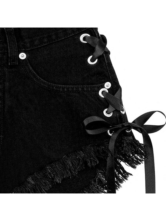 MissDenim MissDenim Szorty jeansowe High Waist Czarny Regular Fit