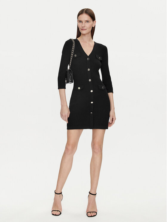Morgan Morgan Sukienka dzianinowa 241-RMLILY Czarny Slim Fit