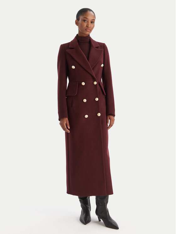 YES LONDON YES LONDON Cappotto di lana CD1230ECO Bordeaux Regular Fit
