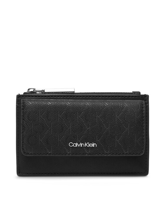Etui pentru carduri Calvin Klein Ck Must Aop Cc Holder W Zip LV04F1036G Negru