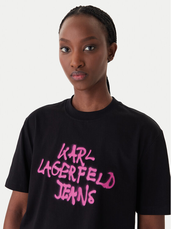 Karl Lagerfeld Jeans Karl Lagerfeld Jeans Póló B1W17054 Fekete Relaxed Fit