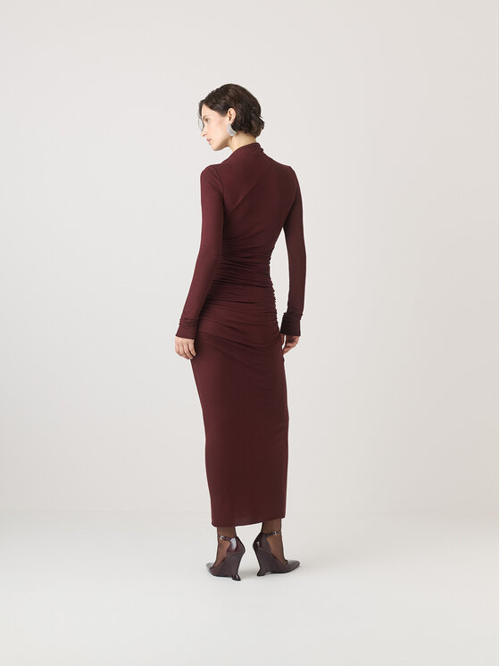 La Mania La Mania Šaty CARO Bordová Classic Fit