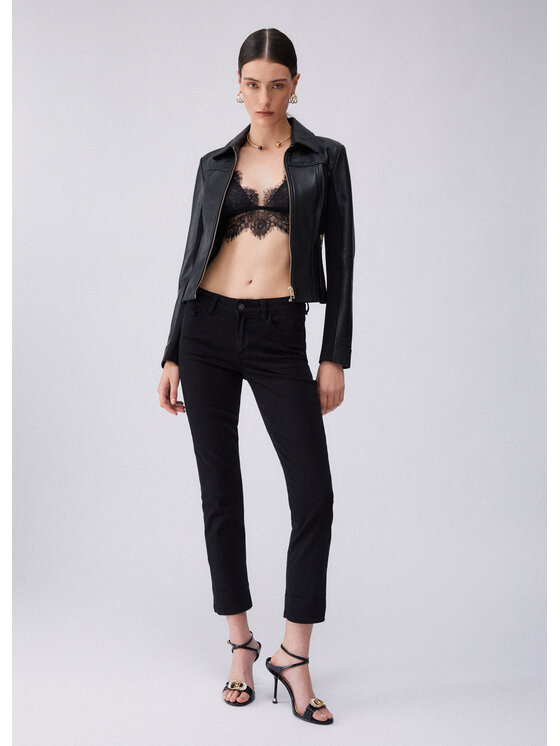 Liu Jo Liu Jo Kurtka skórzana CA6029P040922222 Czarny Slim Fit