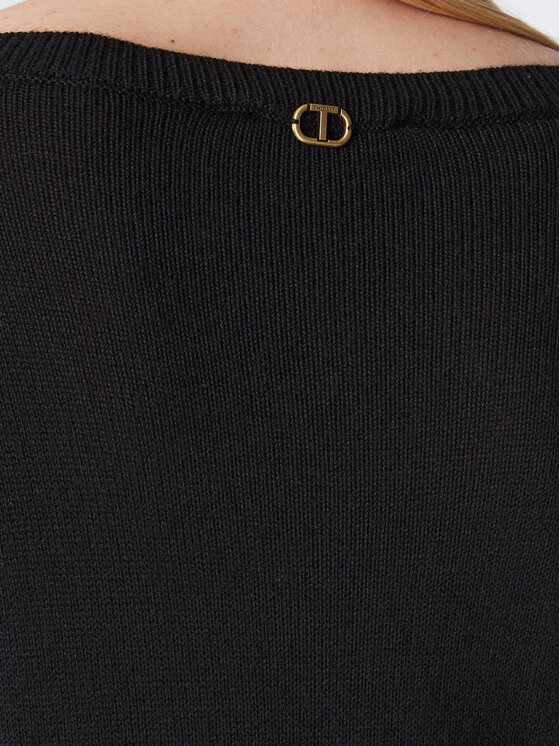 TWINSET TWINSET Úpletové šaty 222TT3283 Černá Regular Fit
