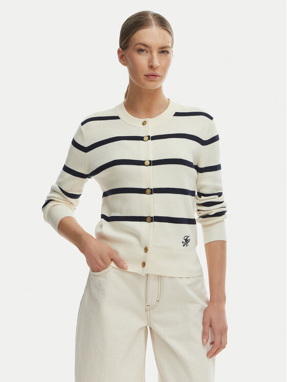 Tommy Hilfiger Tommy Hilfiger Kardigán WW0WW49617 Ekru Regular Fit