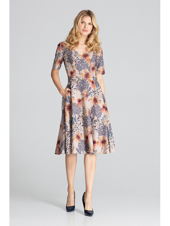 FIGL FIGL Sukienka M673 Kolorowy Regular Fit