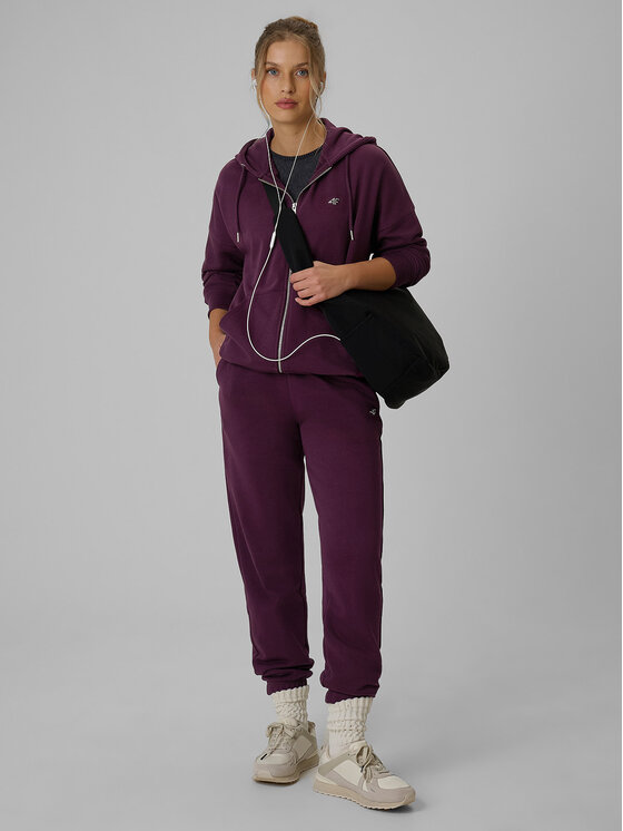 4F 4F Bluza basic Fioletowy Loose Fit