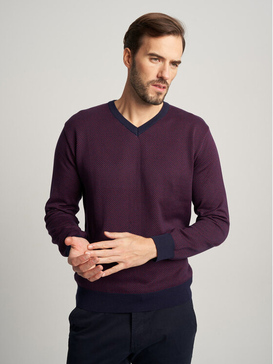 Willsoor Willsoor Sweter 71780/2 Bordowy Regular Fit