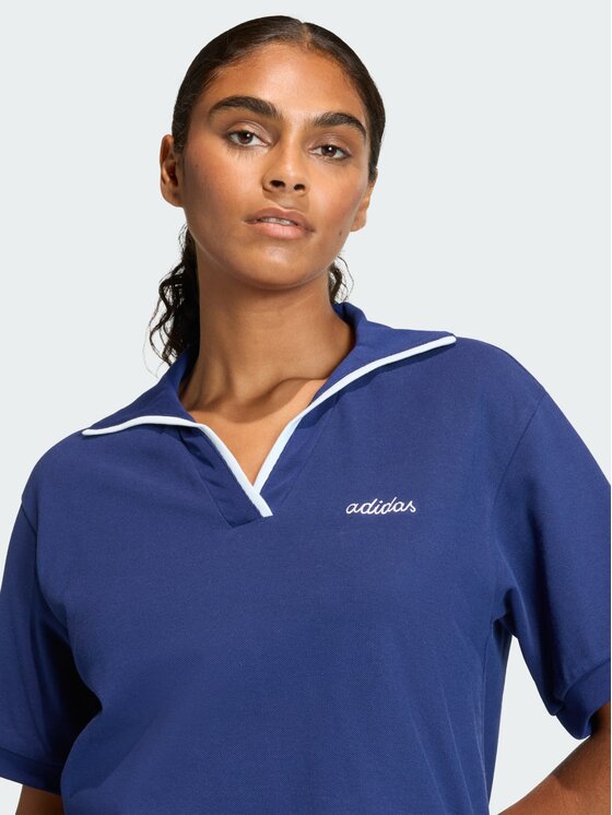 adidas adidas Polo 158660 Błękitny Regular Fit