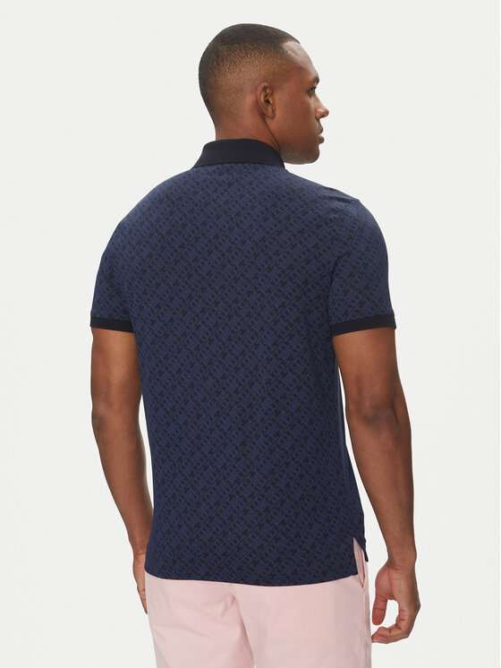 Tommy Hilfiger Tommy Hilfiger Polo Monogram MW0MW39218 Granatowy Regular Fit
