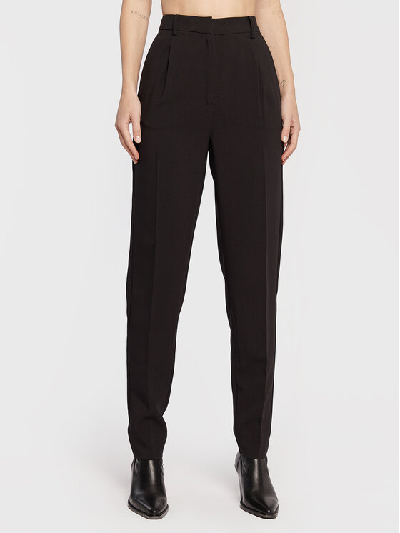 Bruuns Bazaar Pantaloni di tessuto Cindysus BBW2595 Nero Slim Fit, taglia : 38