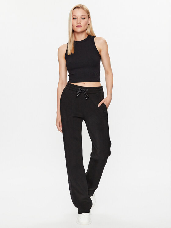 Guess Guess Teplákové kalhoty V3RB21 K7UW2 Černá Regular Fit