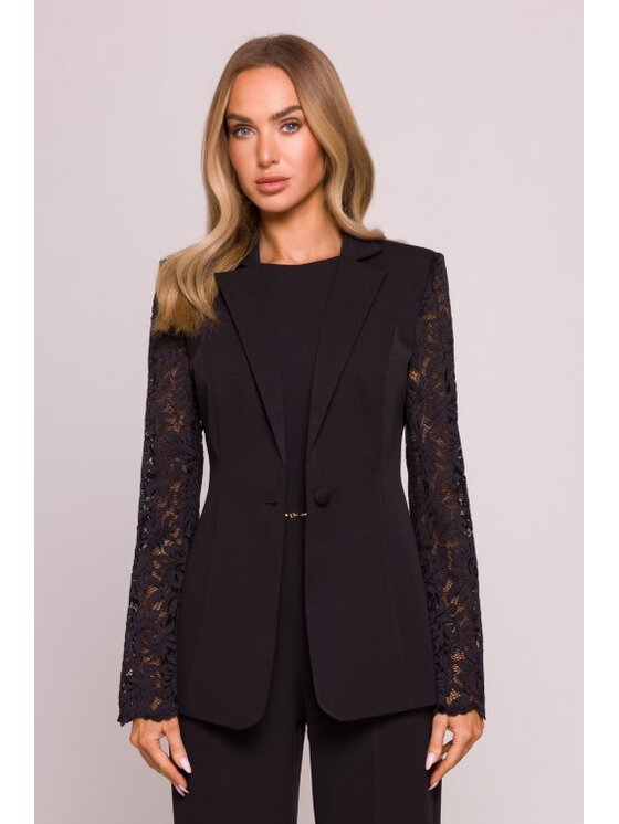 Made of Emotion Made of Emotion Marynarka M865 Czarny A-Line Fit