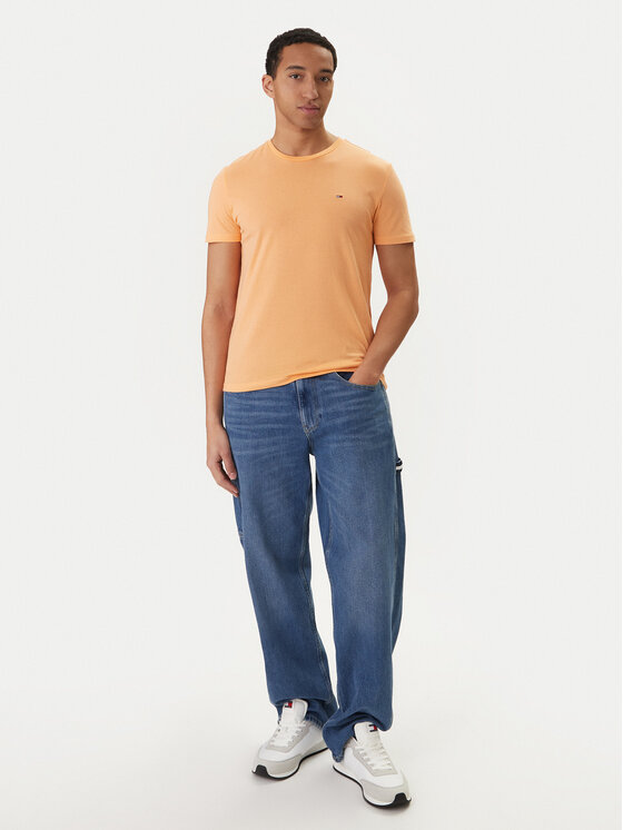 Tommy Jeans Tommy Jeans Тишърт DM0DM20363 Оранжев Slim Fit