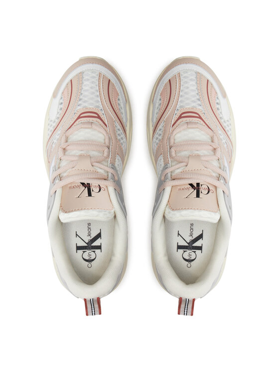 Calvin Klein Jeans Calvin Klein Jeans Сникърси Retro Tennis Low Lace Mh Ml Met YW0YW01373 Бял