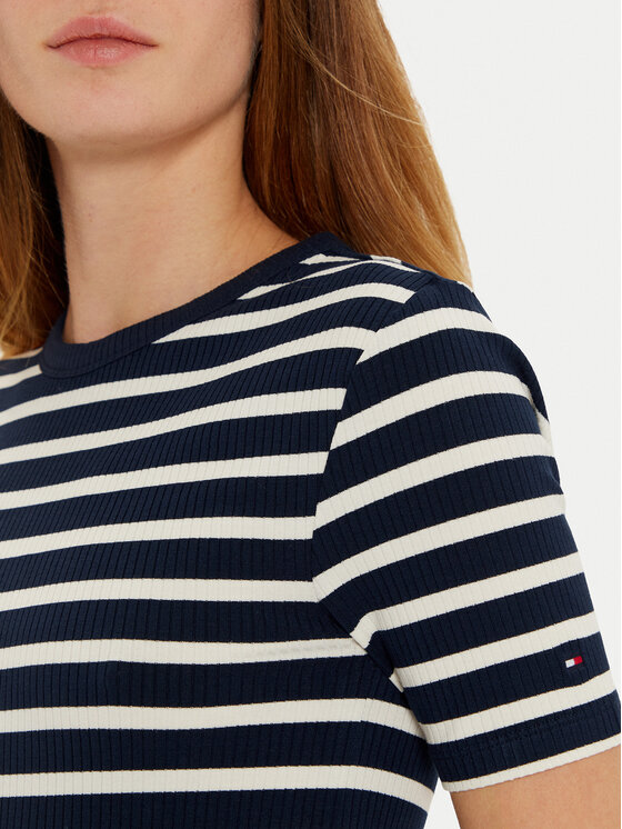 Tommy Hilfiger Tommy Hilfiger Bluse WW0WW43918 Dunkelblau Slim Fit