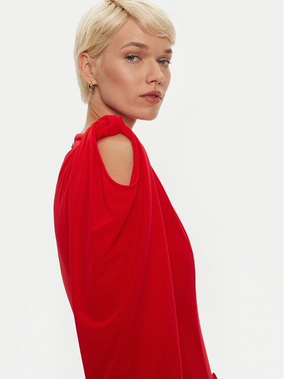 ROTATE ROTATE Bodi Linno 1137473017 Rdeča Slim Fit