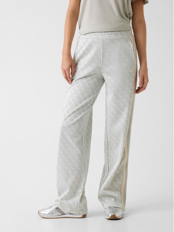 Guess Guess Kalhoty z materiálu 181485 Šedá Classic Fit