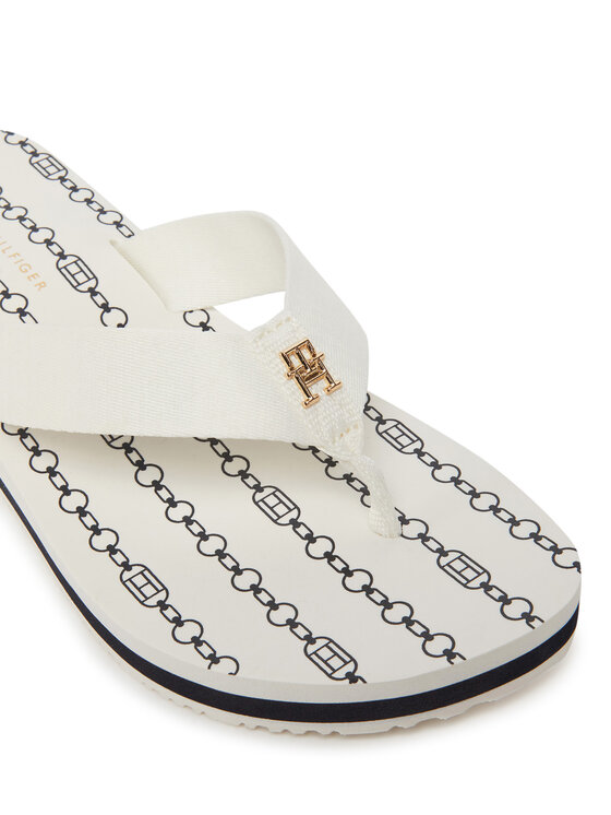 Tommy Hilfiger Tommy Hilfiger Japanke Im Th Chainprint Midwedge Sandal FW0FW08527 Bijela