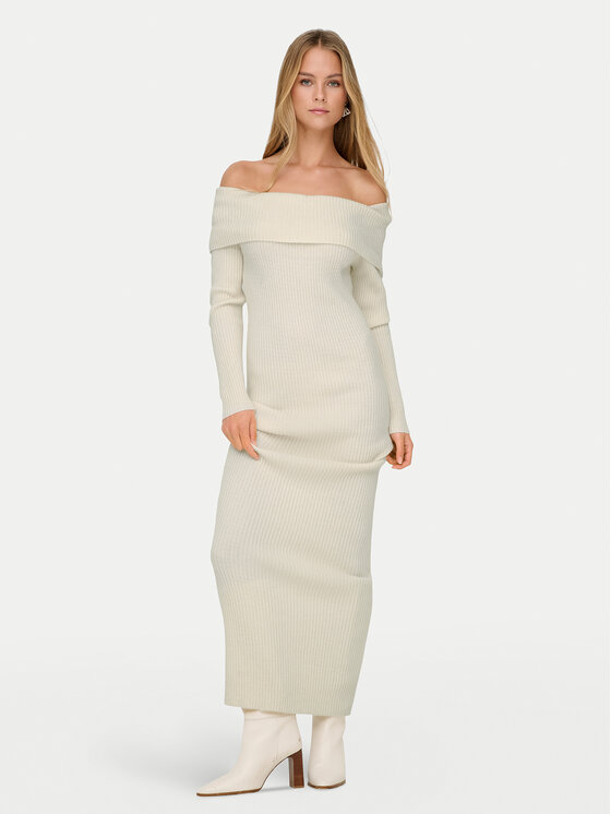 ONLY ONLY Strickkleid Katia 15342132 Écru Regular Fit