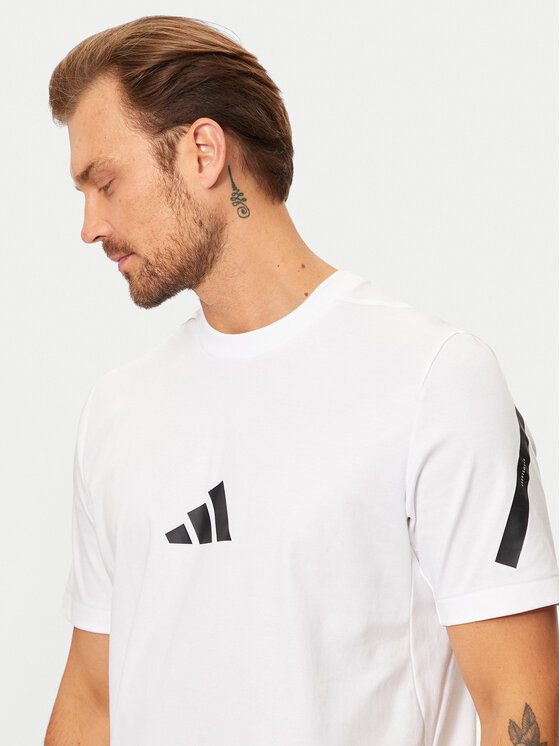 adidas adidas T-krekls Z.N.E. JE3078 Balts Regular Fit