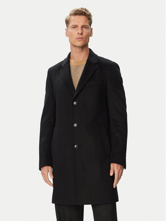 BOSS BOSS Вовняне пальто H-Hyde-264 50571557 Чорний Slim Fit
